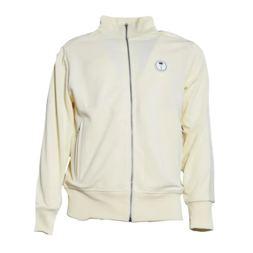 Palm Angels PMBD058S26FAB002 felpa zip panna track XS