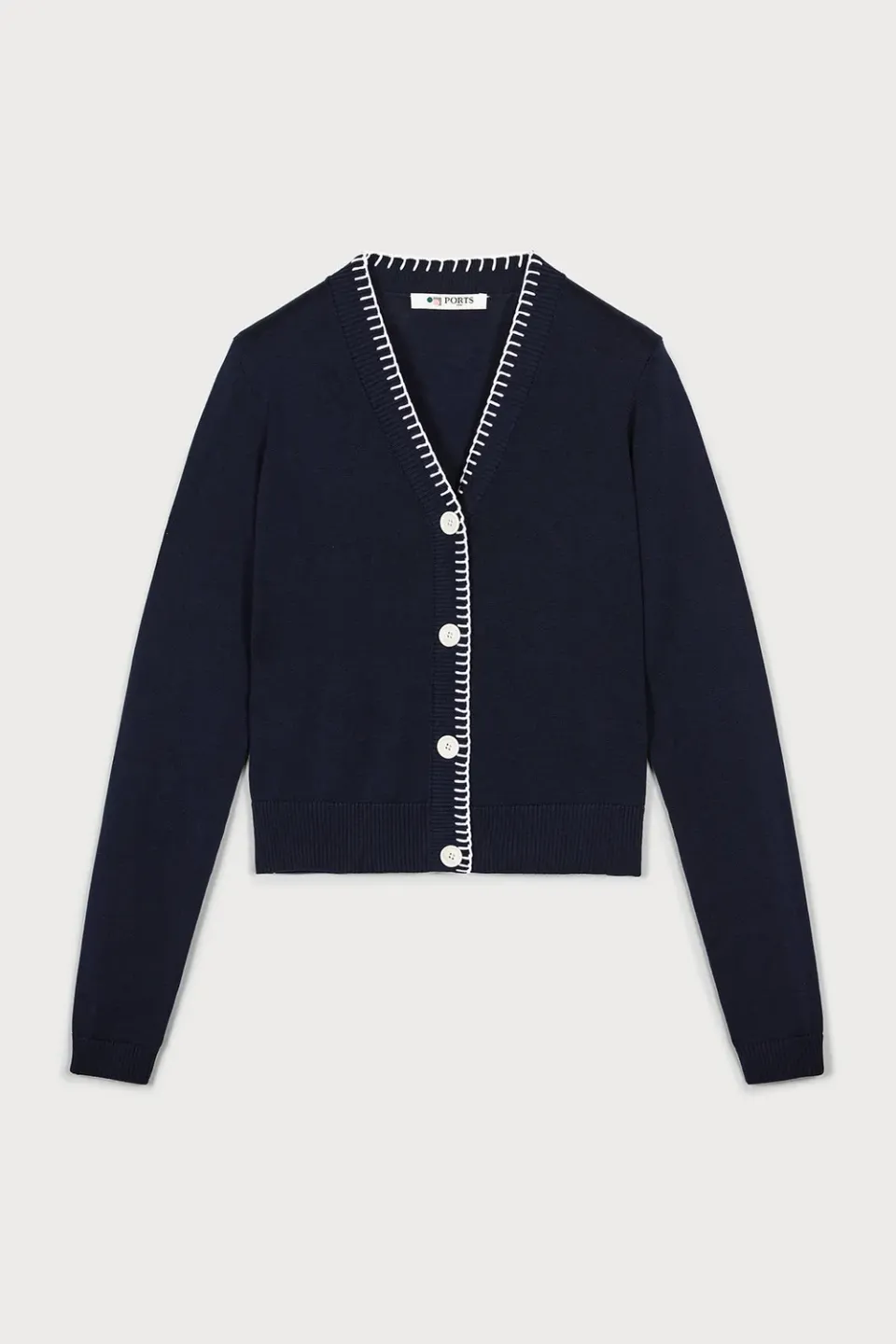 PORTS 1961 PW125KFN07 cardigan blu seta cotone