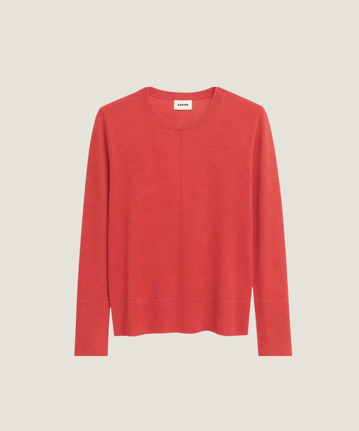 Rodier maglione girocollo lana merino corallo leggero