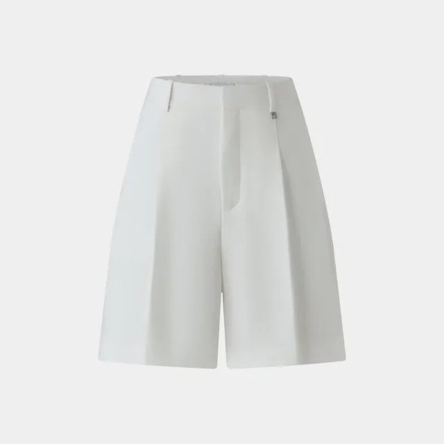 PORTS 1961 shorts vita alta panna gamba ampia