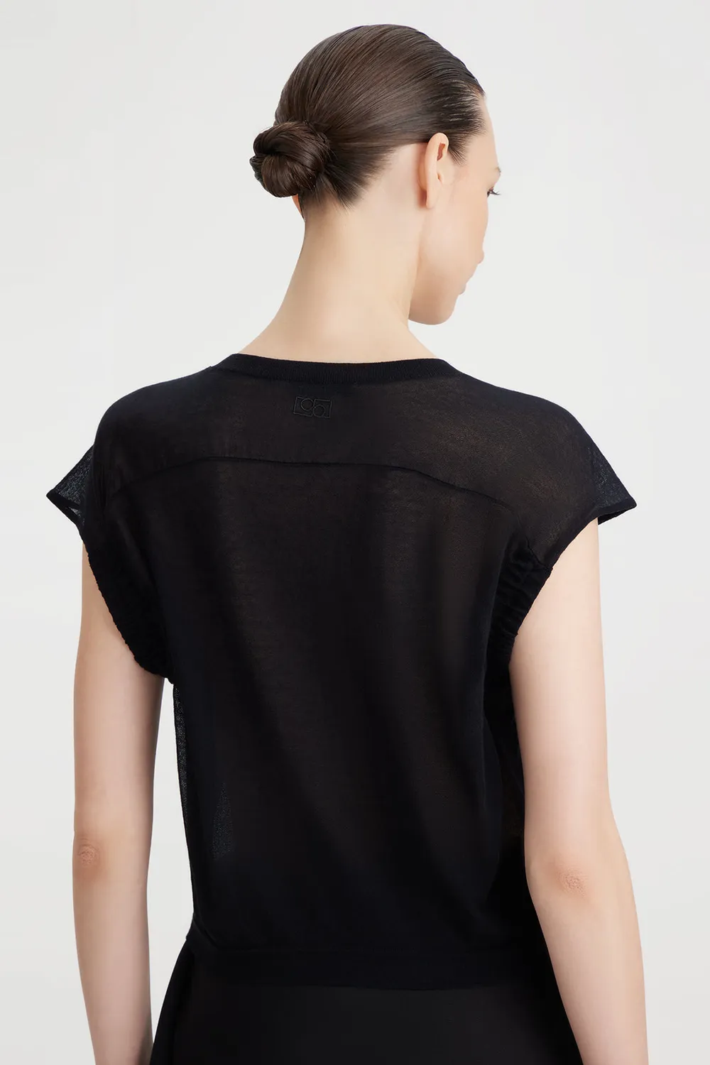 PORTS Knit Batwing maglia nera manica a pipistrello