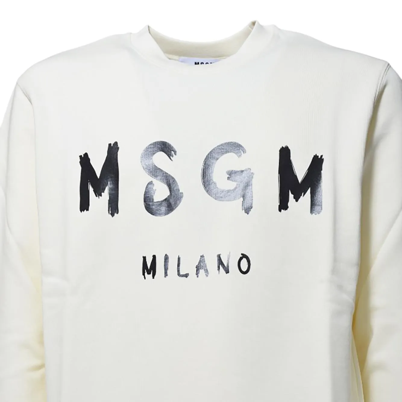 MSGM 2000MM513300000 felpa donna panna logo taglia XS