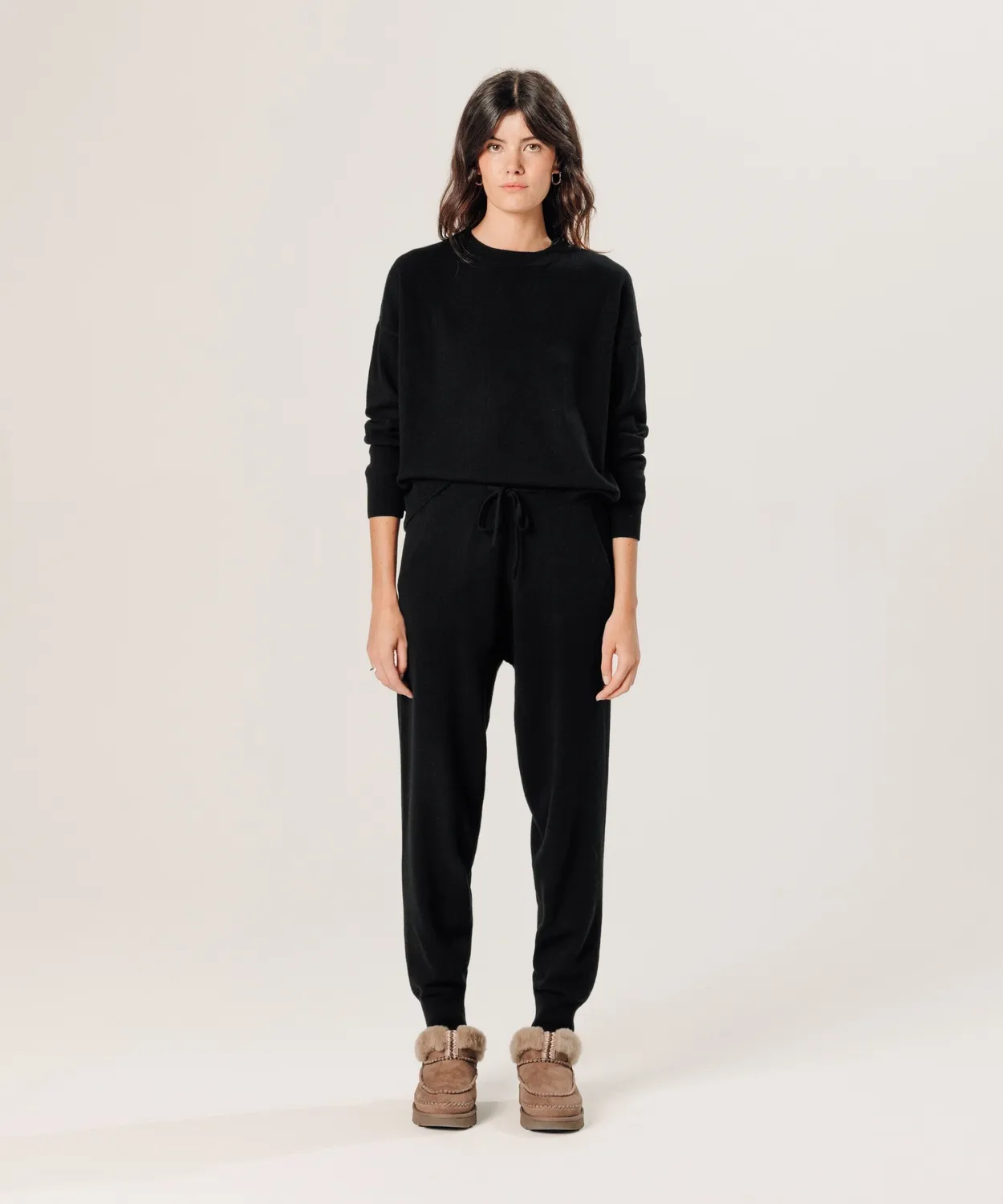 Rodier Maglione Ampio Girocollo Nero Cashmere 2 Fili
