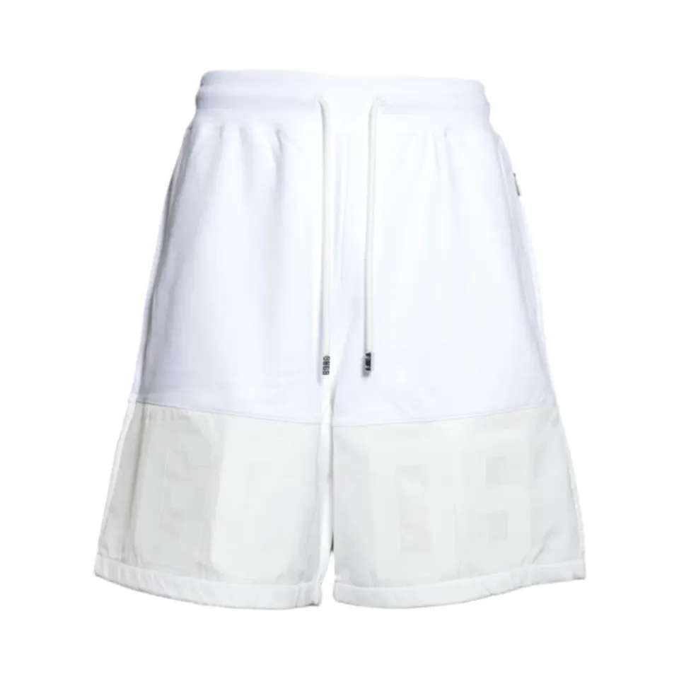 GCDS Z0MLQL230F004 bermuda bianca logo tonale