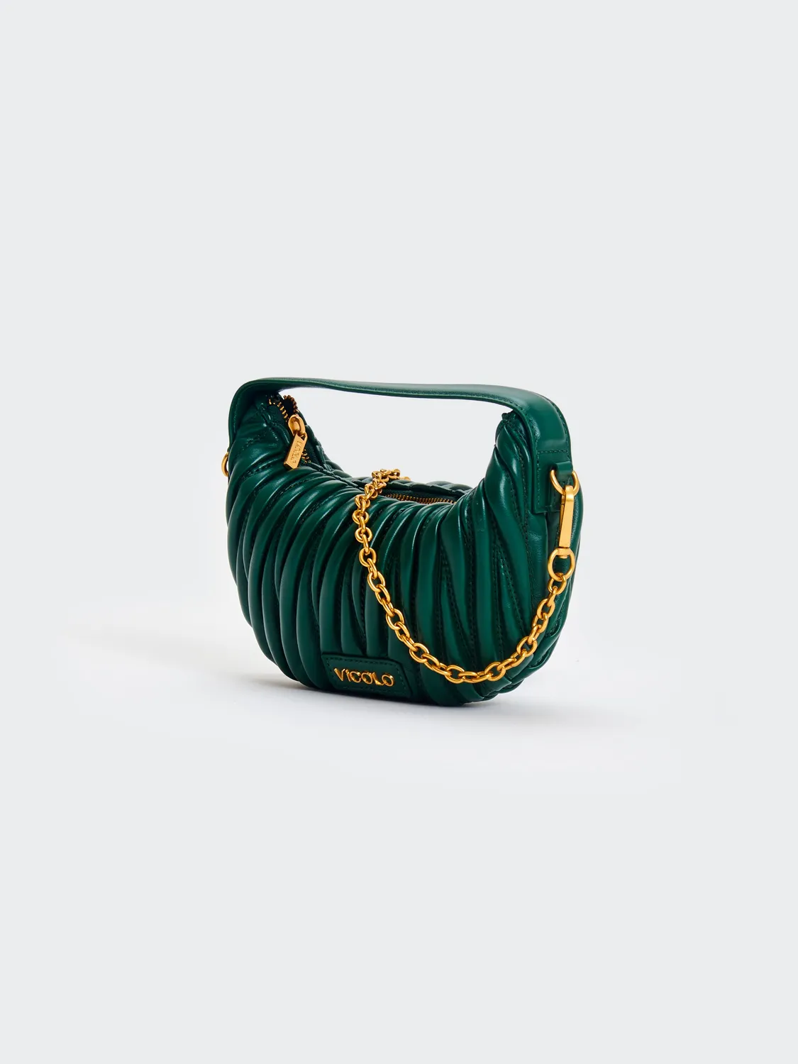 Vicolo Croissant Borsa Matelasse Verde Foresta