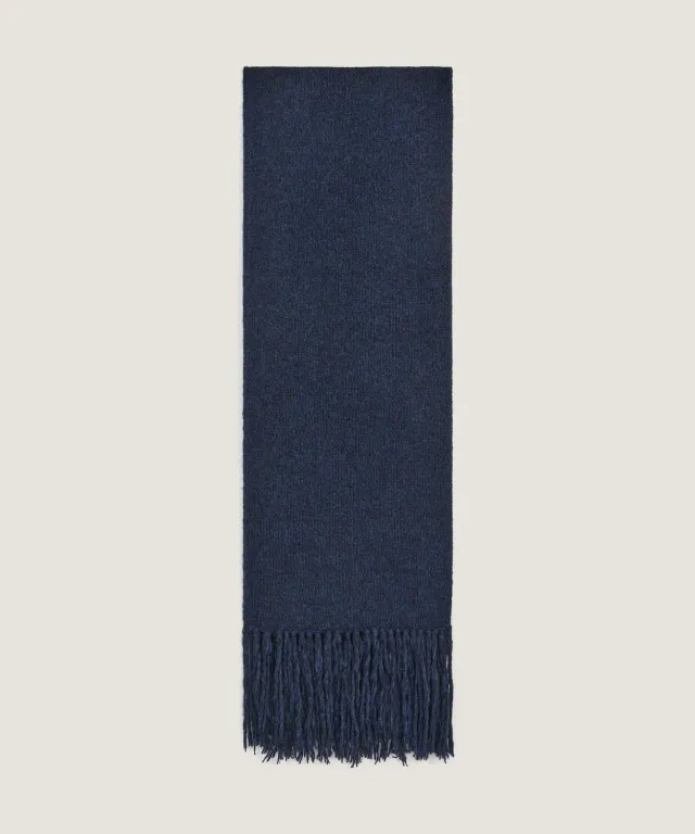 Rodier sciarpa lunga maglia grossa blu navy