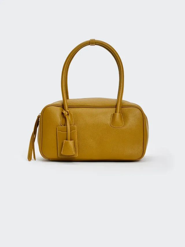 Vicolo Slide borsa a spalla verde olio bauletto maxi