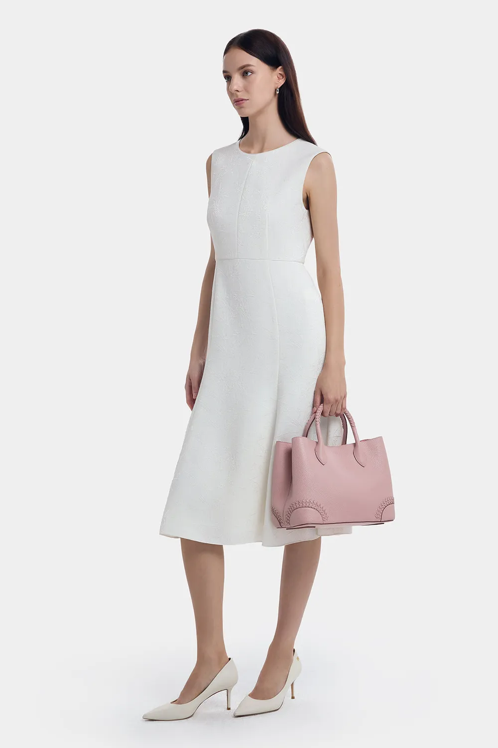 Ports 1961 Effortless White Dress abito crema poliestere