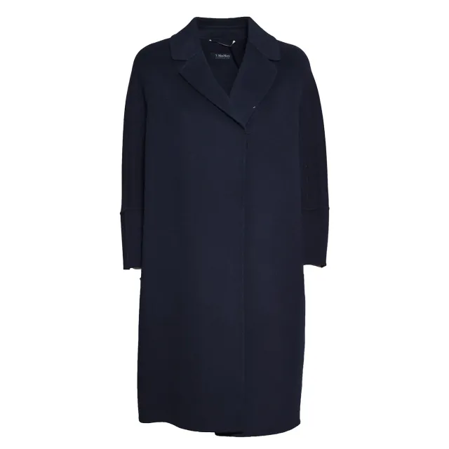 S Max Mara Arona cappotto lana blu notte