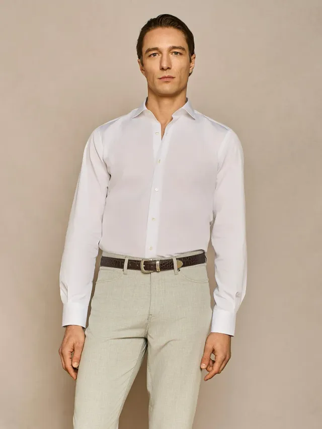 Paul Taylor camicia popeline cotone bianca regular fit