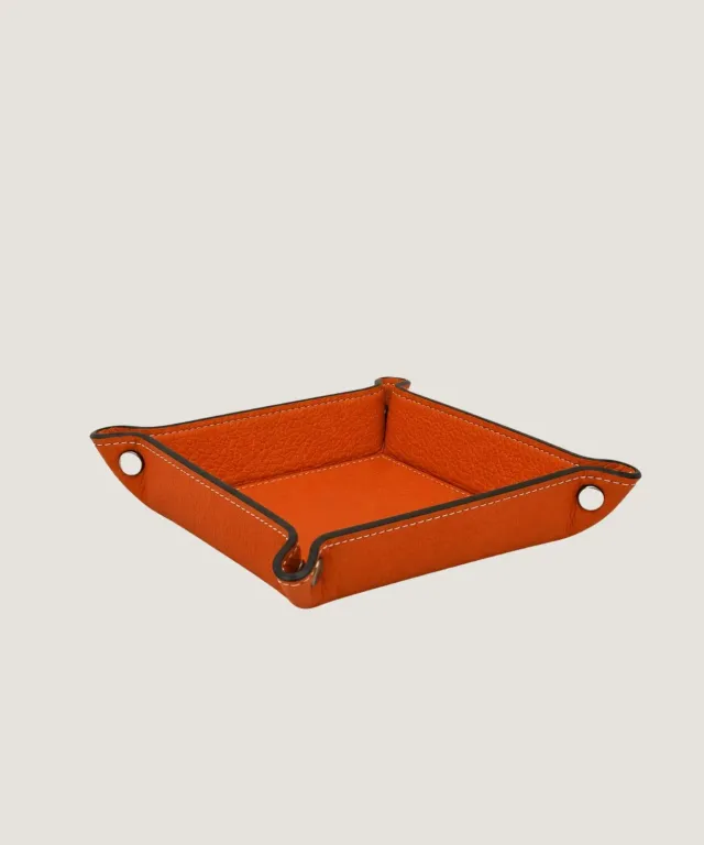 Rodier Svuotatasche Pelle Arancione Organizer Borsa