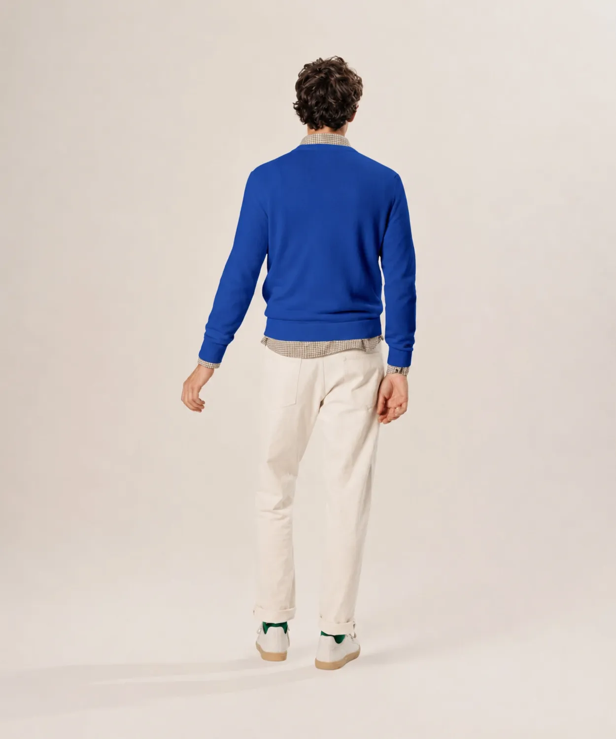 Rodier maglione scollo V lana merino blu azzurro uomo