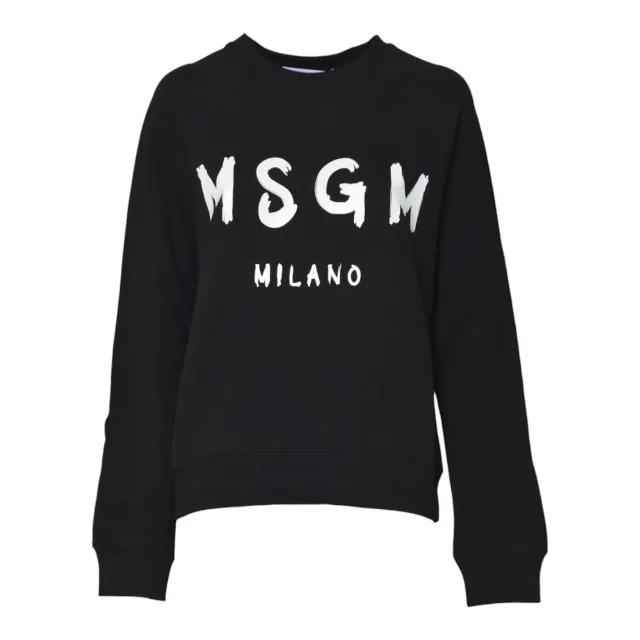 MSGM Pennellata 2000MDM513 Felpa Nero Bianco