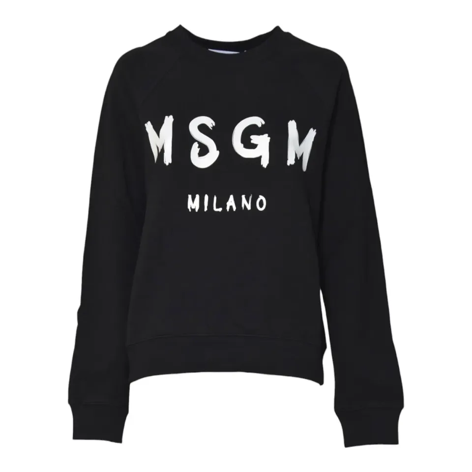 MSGM Pennellata 2000MDM513 Felpa Nero Bianco
