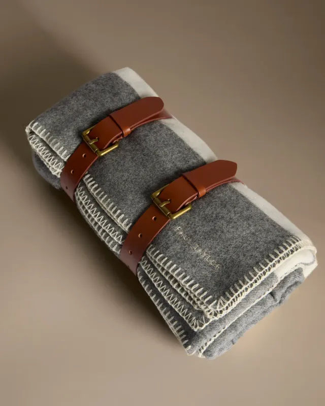 Paul Taylor plaid righe coperta grigia 170x136 cm