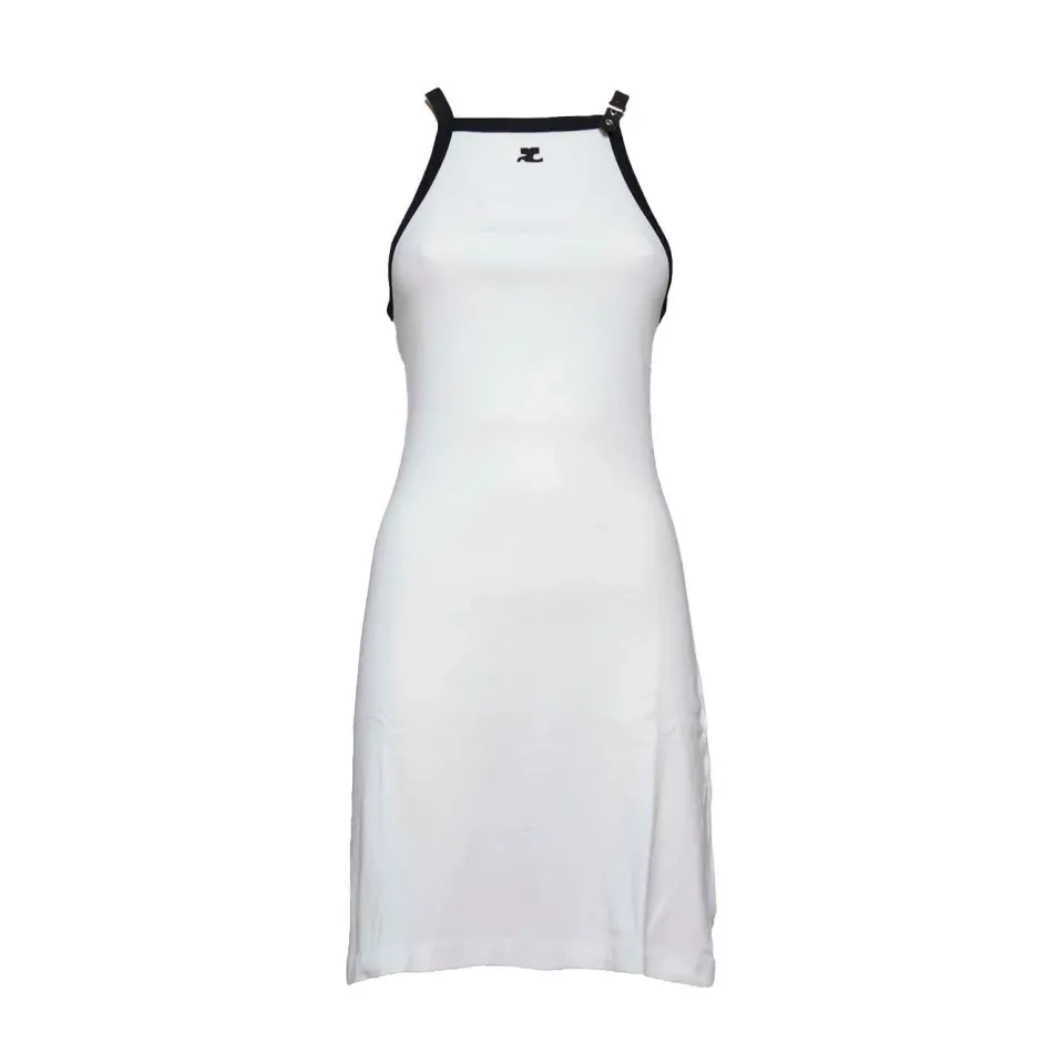 Courrèges Buckle 124JRO364JS0070 abito bianco cotone