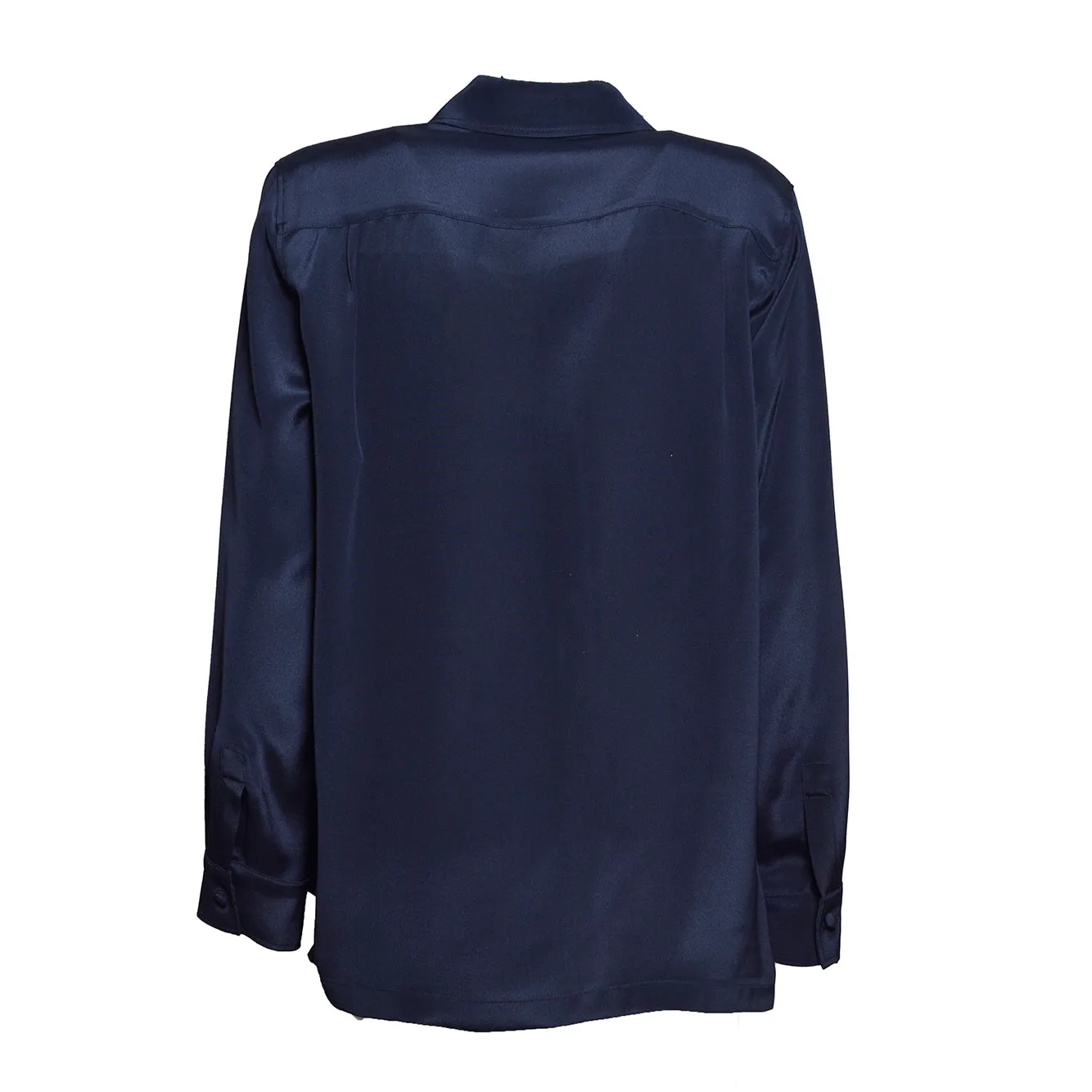 Max Mara Geranio 26211160216 camicia seta blu notte