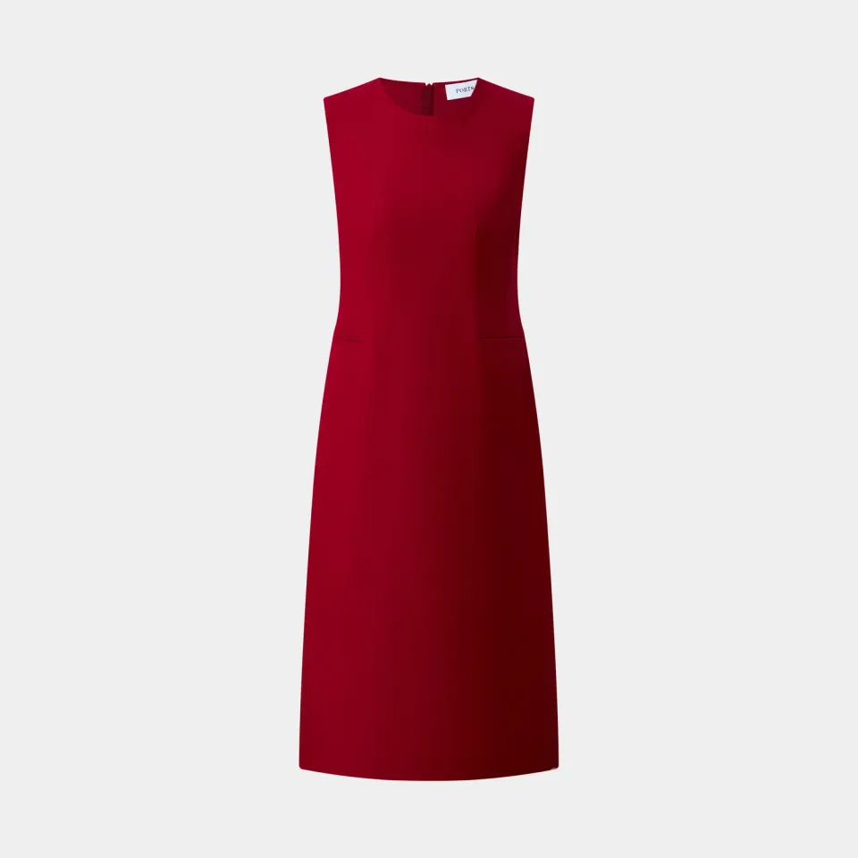 PORTS Ruby Allure abito rosso Red Lacquer scollo a V