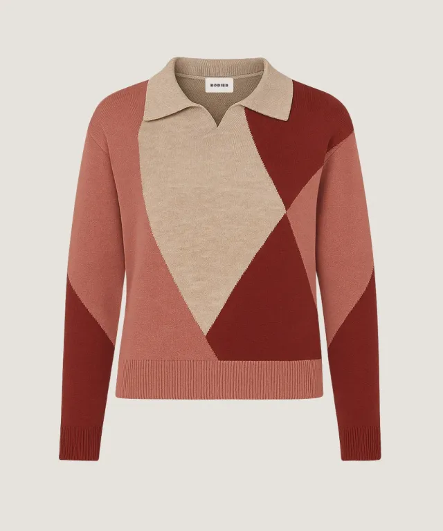 Rodier maglia dolcevita color block beige taglia M