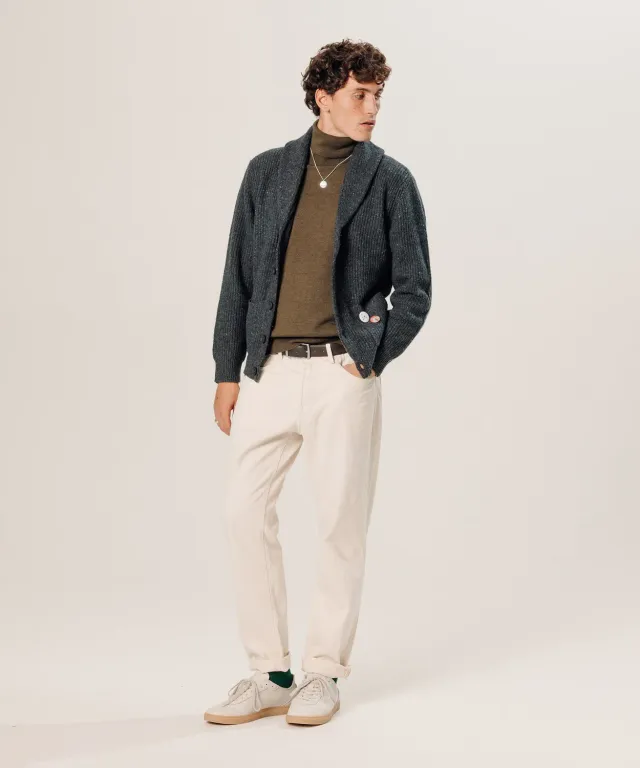 Rodier maglione dolcevita merino bark brown uomo