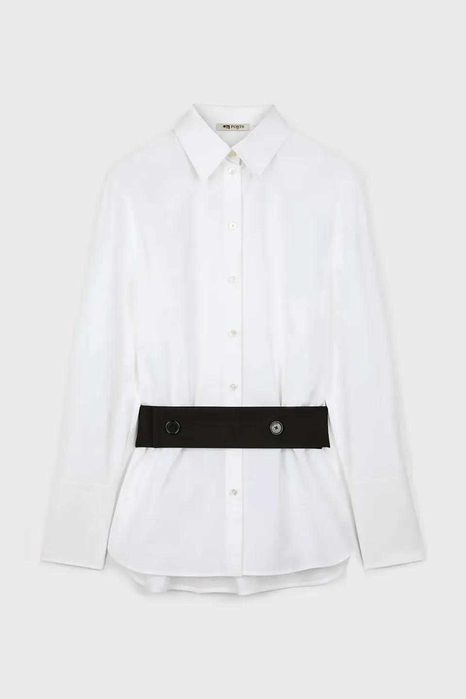 PORTS 1961 PW425 camicia bianco ottico cintura