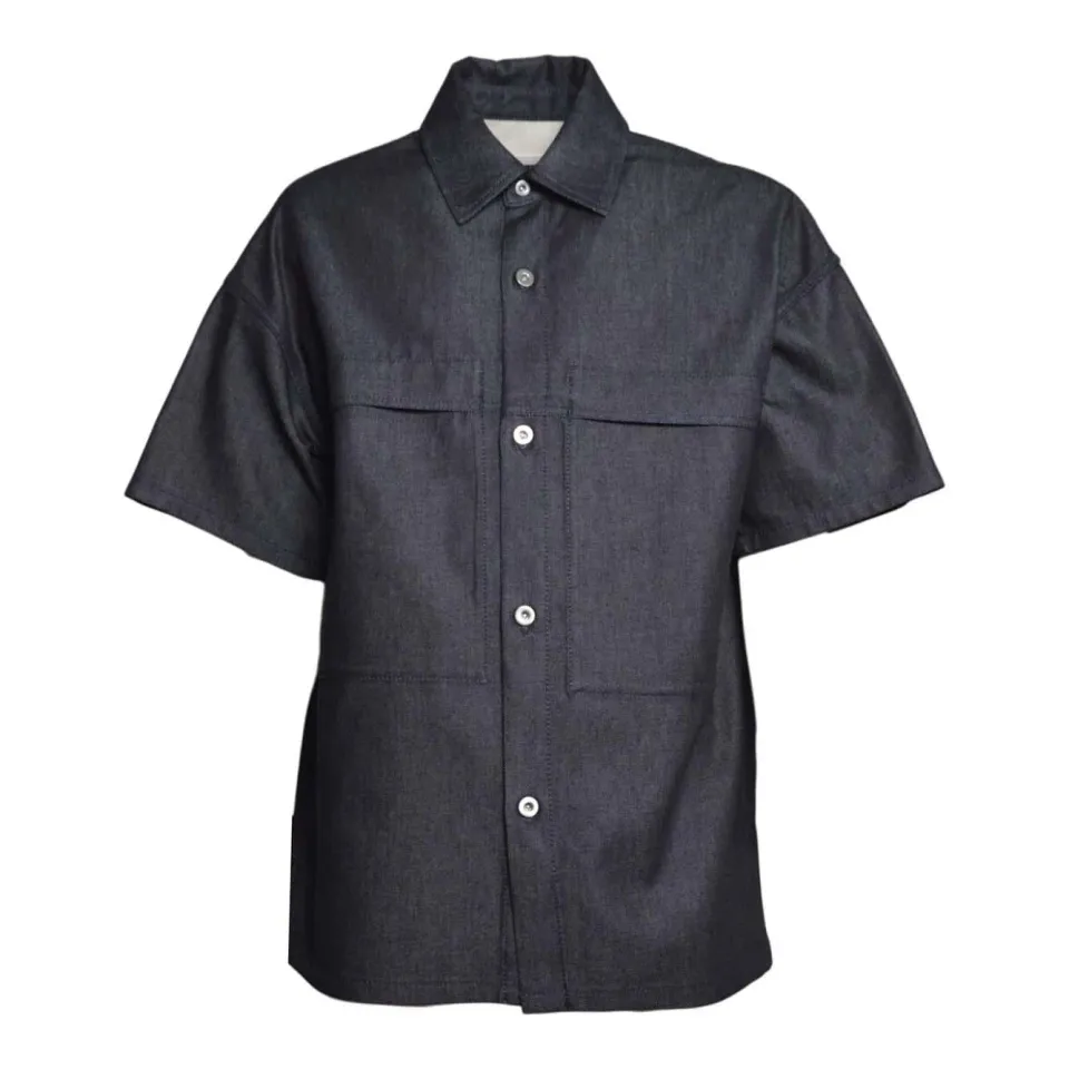 Jil Sander J47DL0182J46664 camicia blu manica corta