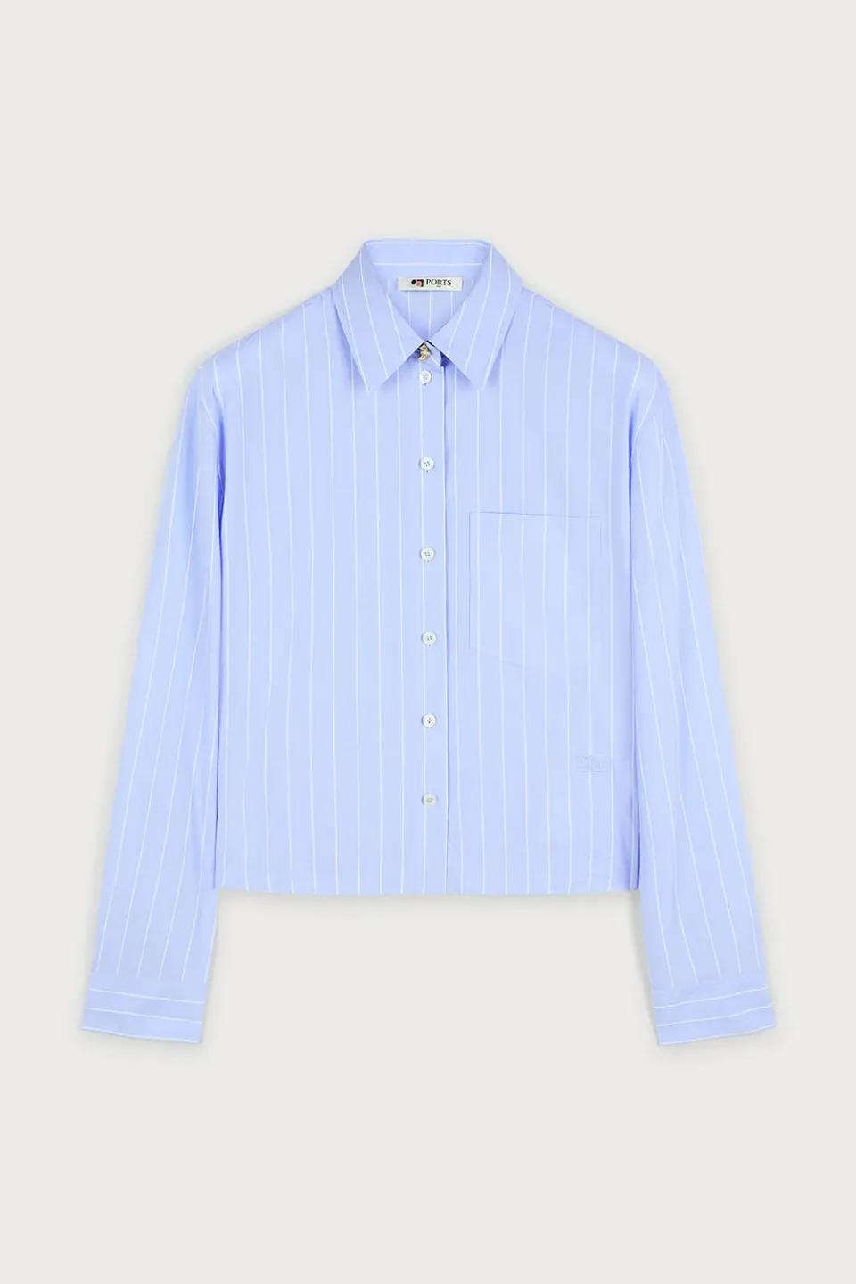 Ports 1961 PW126HLS09 camicia cropped gessata