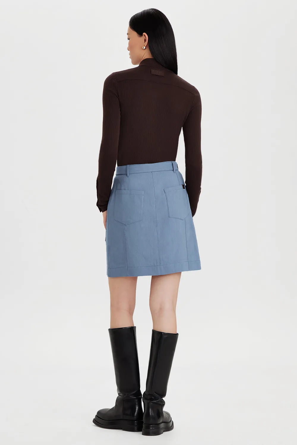 PORTS 1961 PW326XJD01 minigonna utility cintura azzurra
