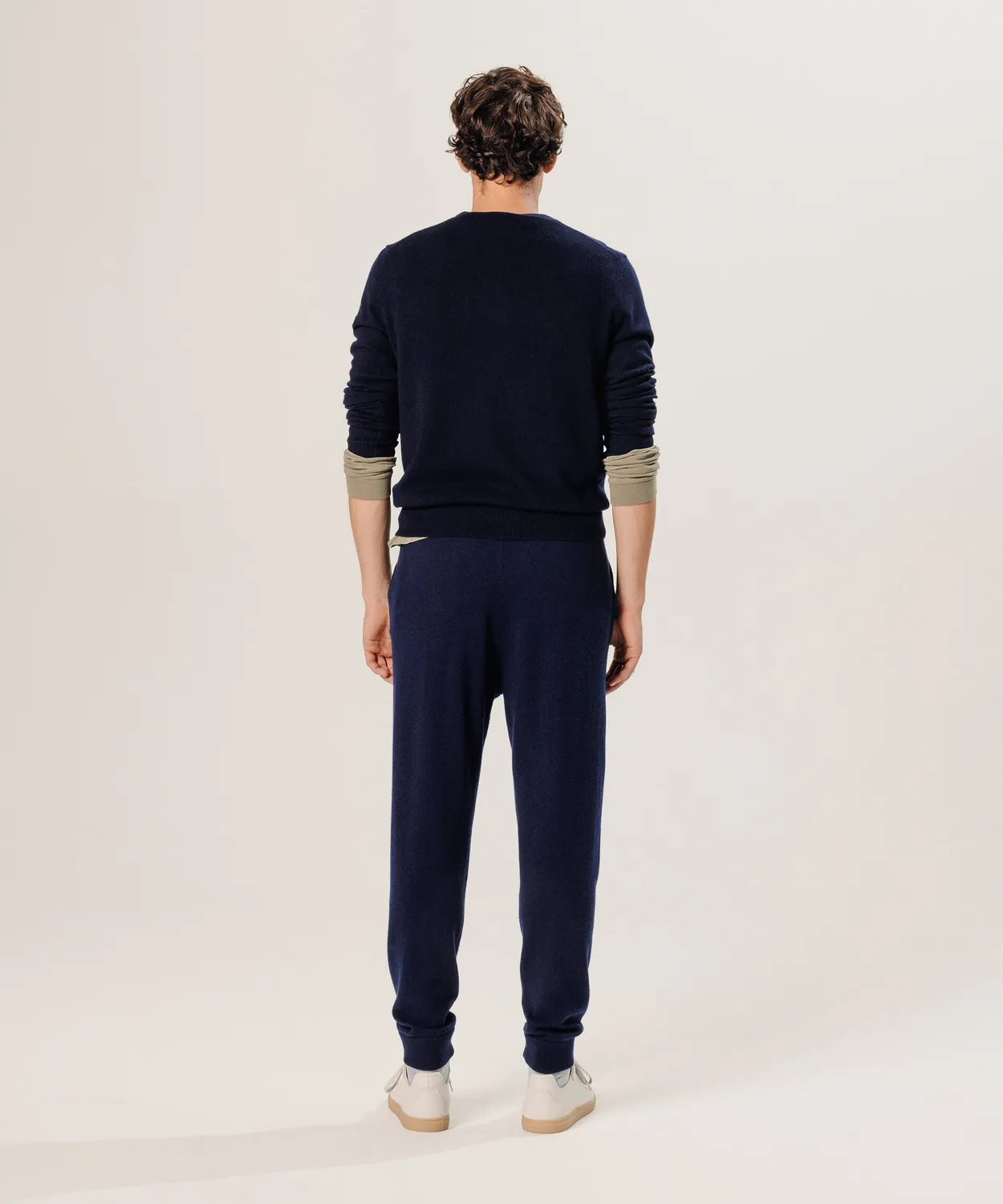 Rodier pantaloni jogging cashmere navy morbidi