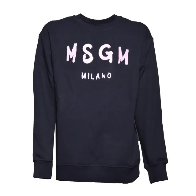 MSGM Junior S6MSJUSW007 felpa nera cotone