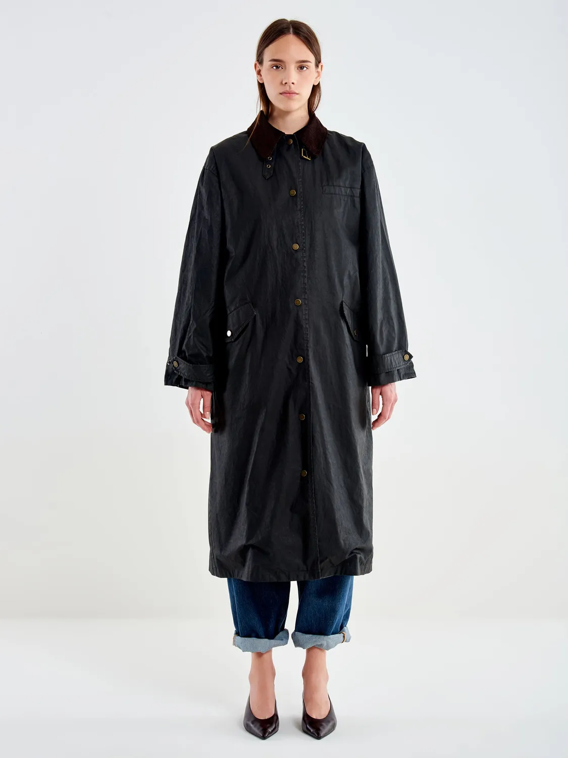 VICOLO Trench Cerato Lungo fondente cotone