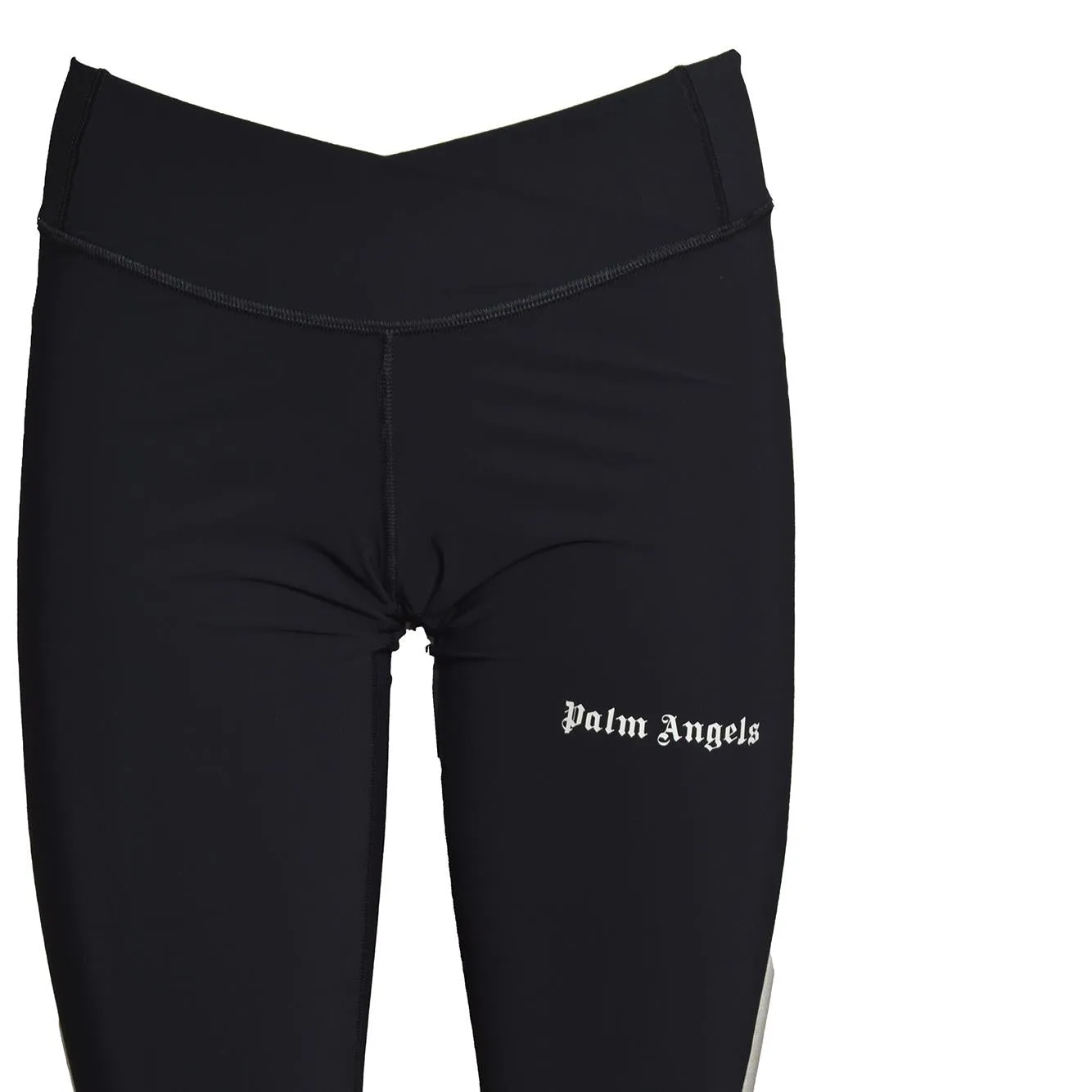 Palm Angels PWVG022S26FAB001 leggings nero logo