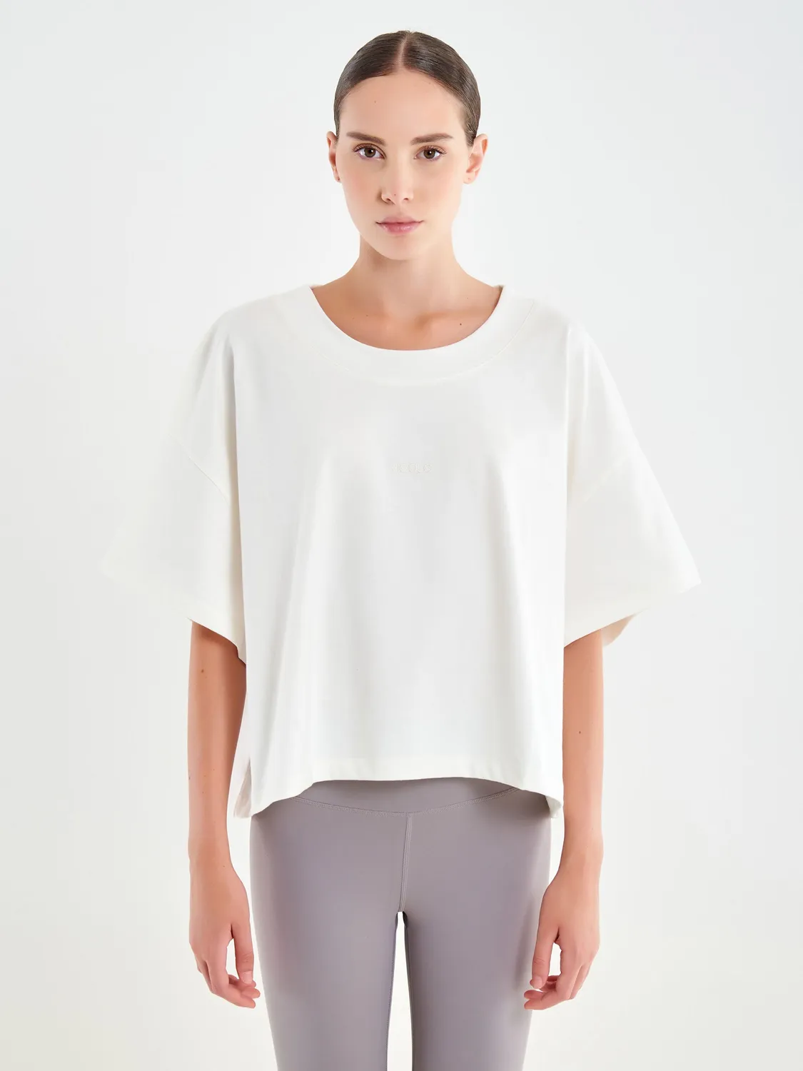 Vicolo T-Shirt Over Ricamo Naturale Taglia Unica