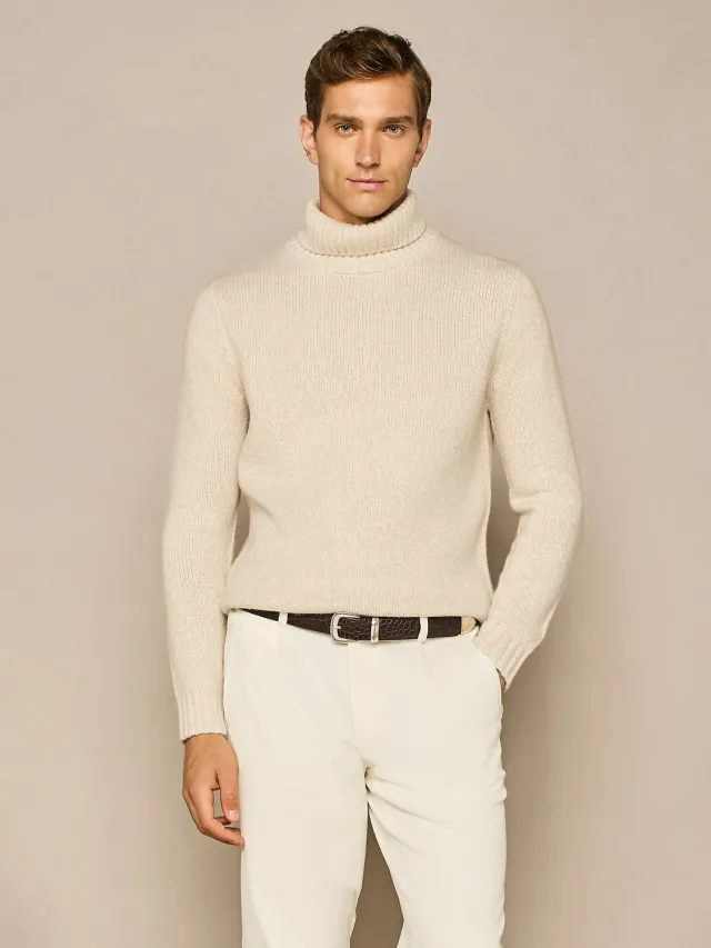Paul Taylor dolcevita mouliné lana beige finezza 5