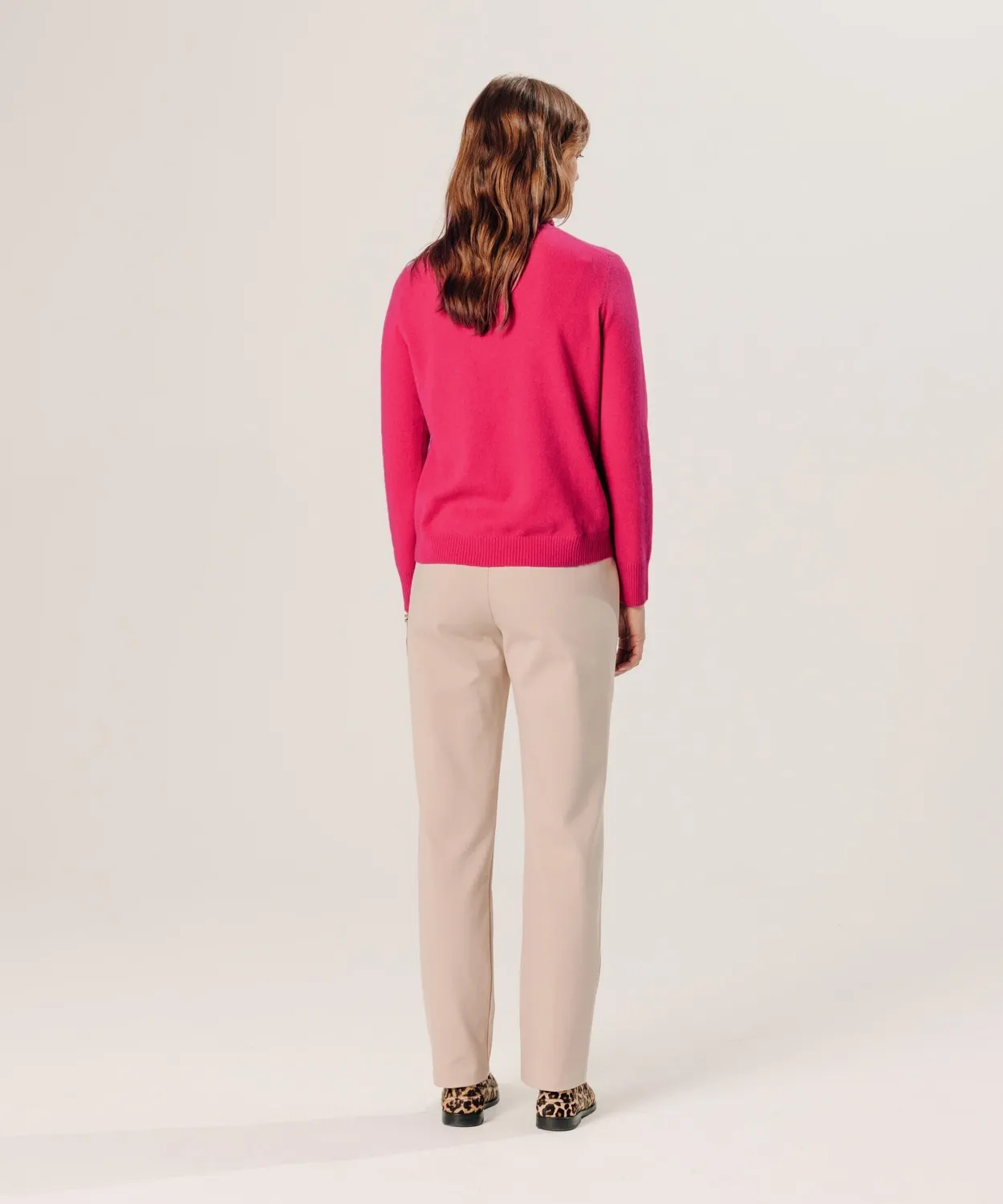 Rodier Dolcevita Cashmere Maglione Rosa Geranio dritto