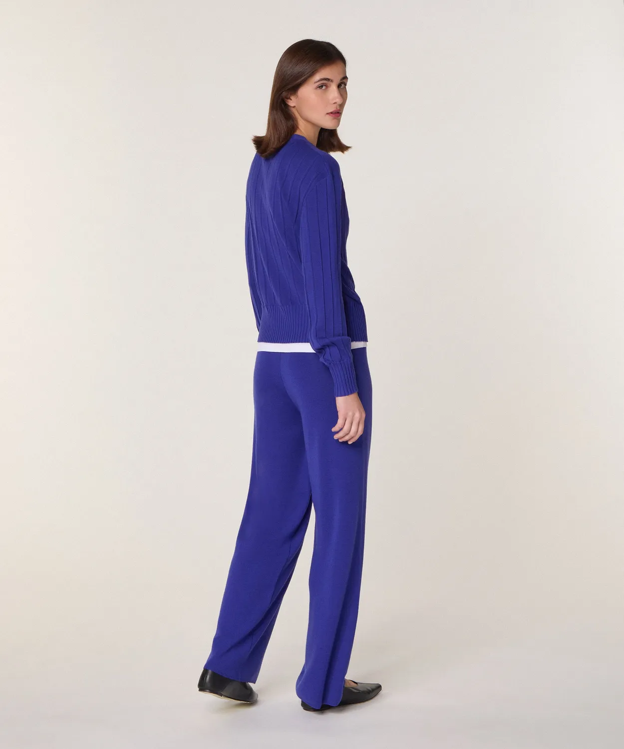 Rodier Gilet Corto Lana Merino Blu Oltremare Donna