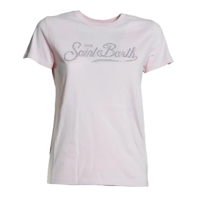 Saint Barth Elly ELLY001 t-shirt rosa cotone strass