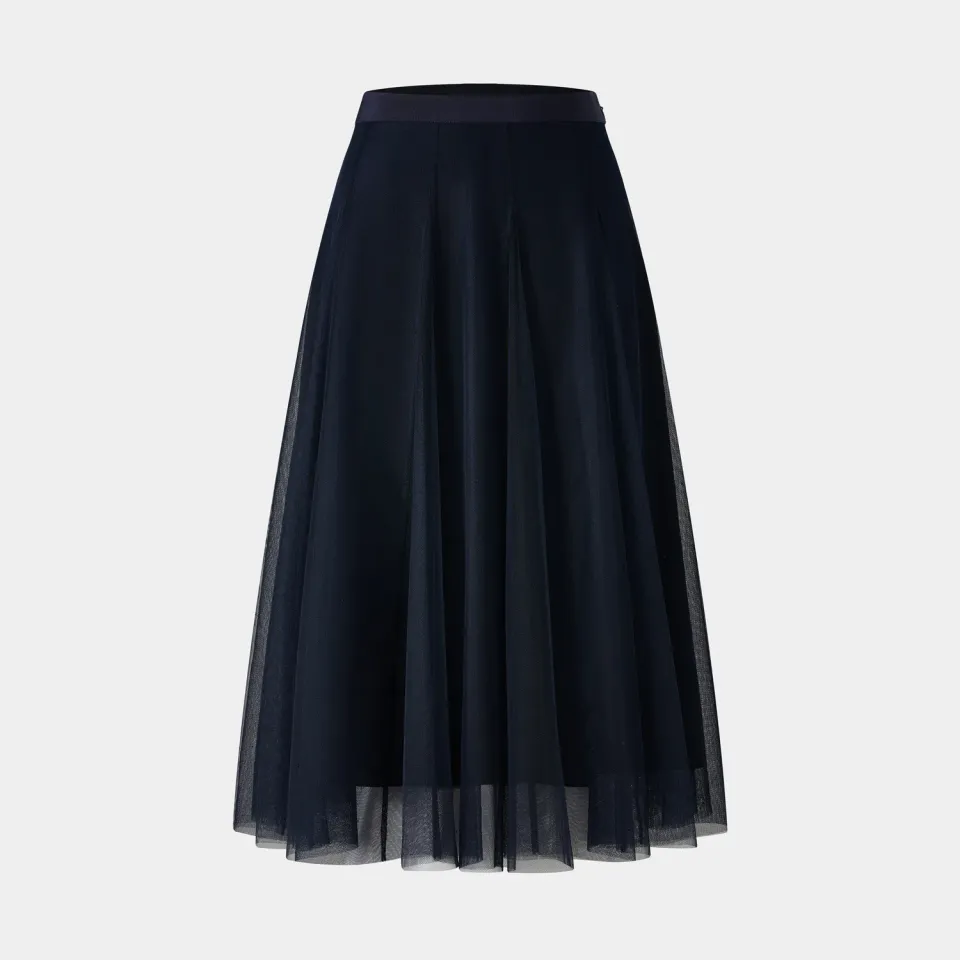 PORTS Tulle gonna midi navy strati tulle