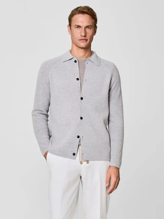 Paul Taylor camicia maglia lana angora grigio chiaro