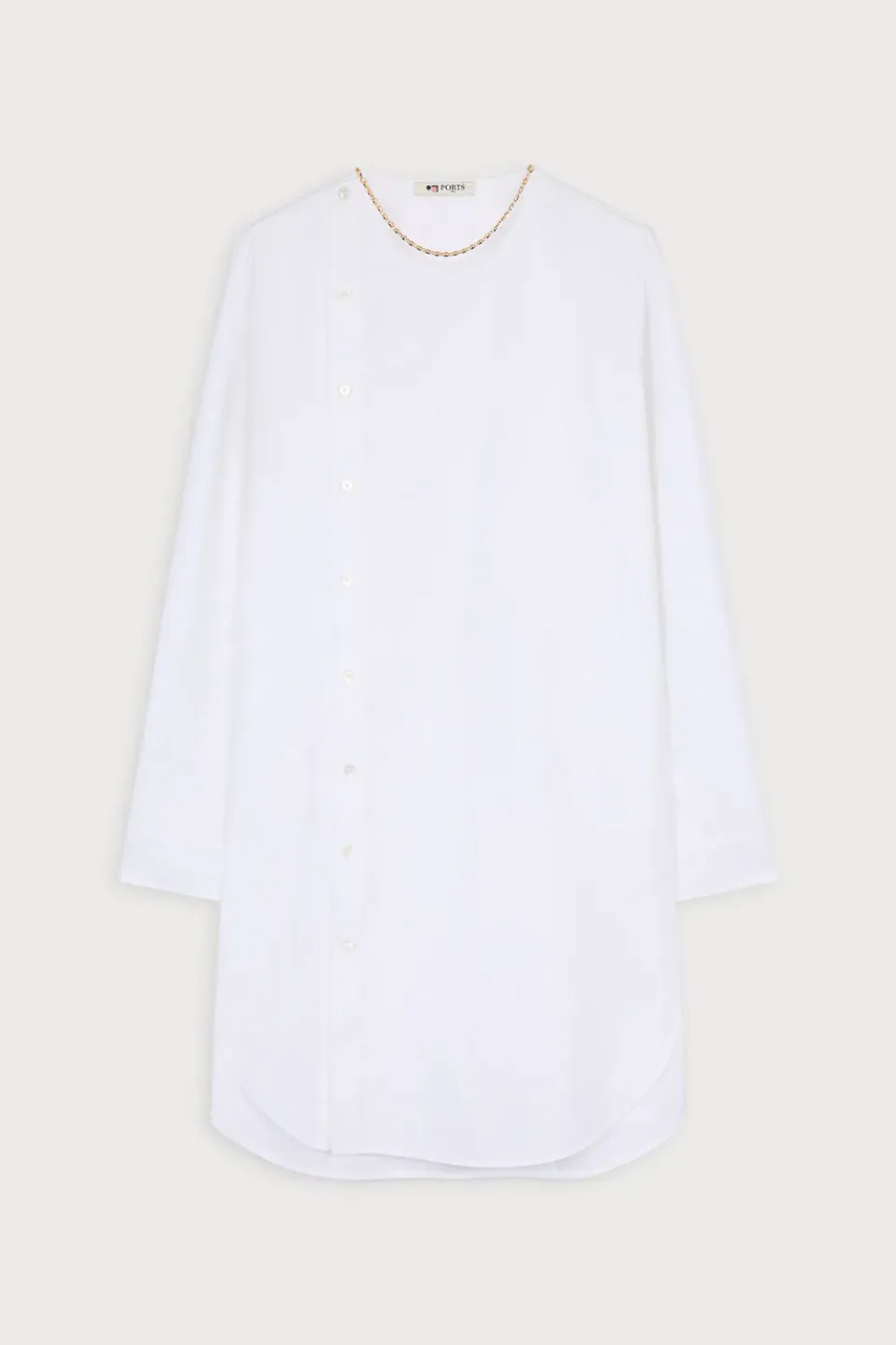 PORTS 1961 PW325DLS08 abito camicia bianco popeline cotone