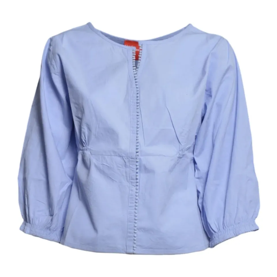 Merci Dahlia DAHLIASKY blusa azzurra cotone