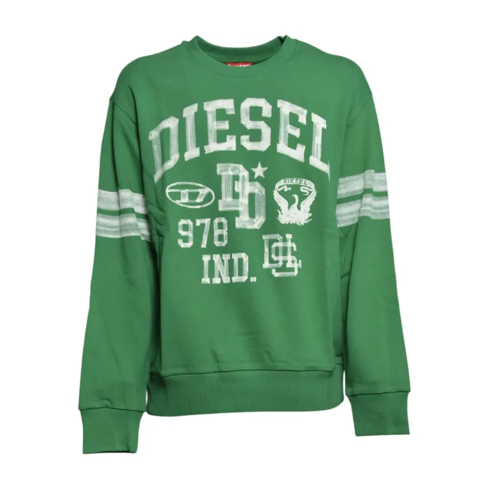 Diesel Junior Sband Over felpa verde cotone