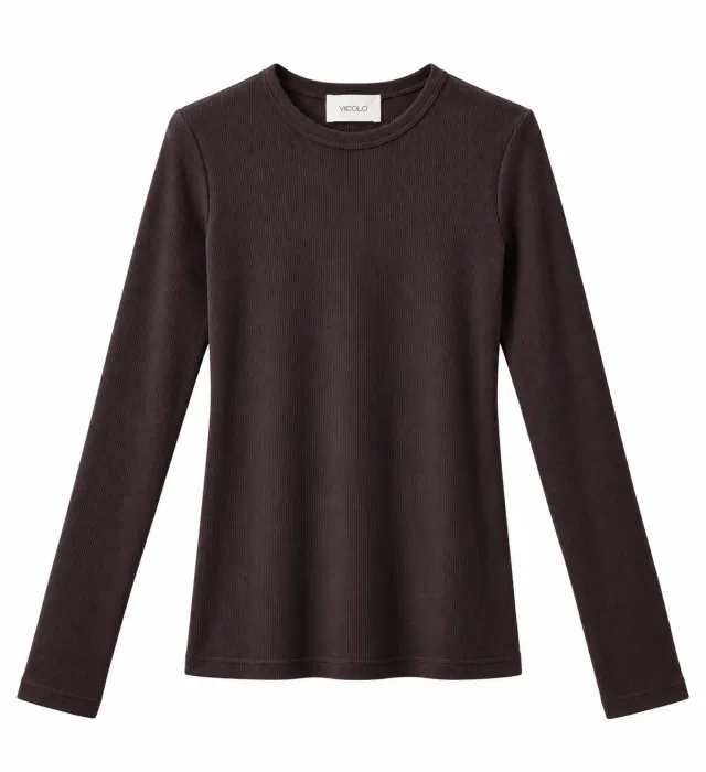 Vicolo t-shirt maniche lunghe pollice fondente