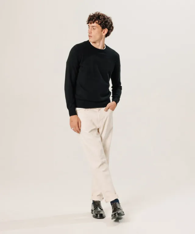 Rodier maglione girocollo cashmere uomo nero