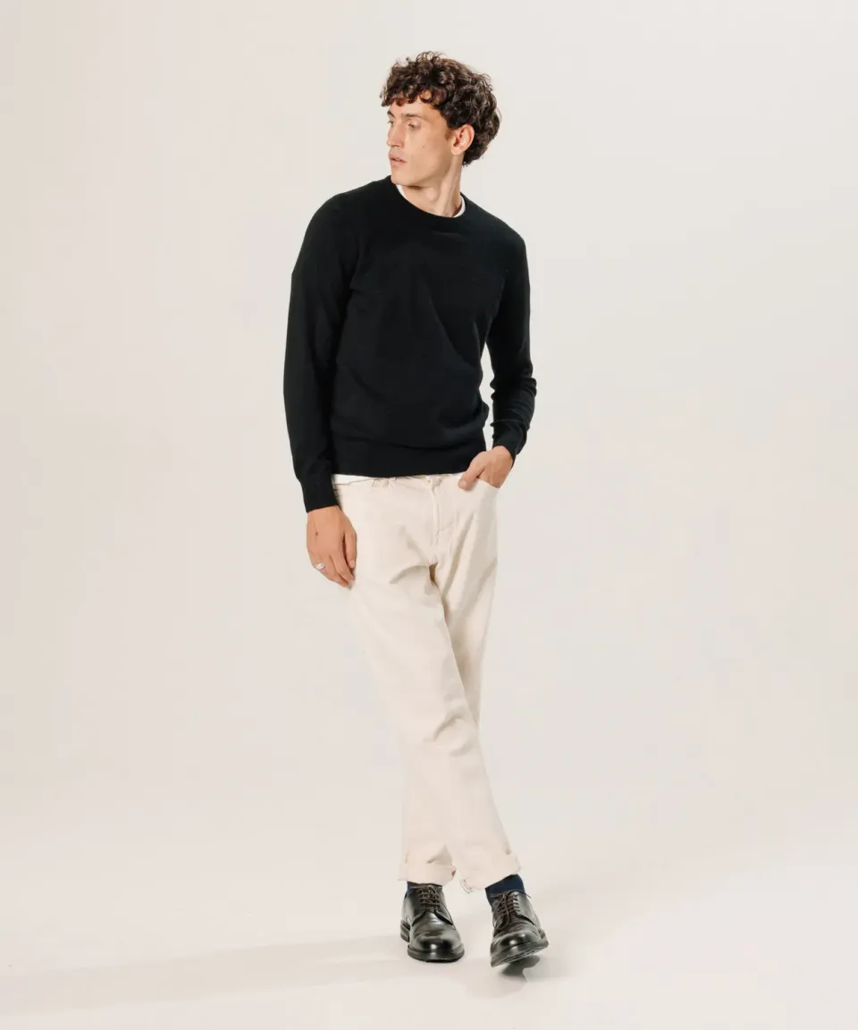 Rodier maglione girocollo cashmere uomo nero