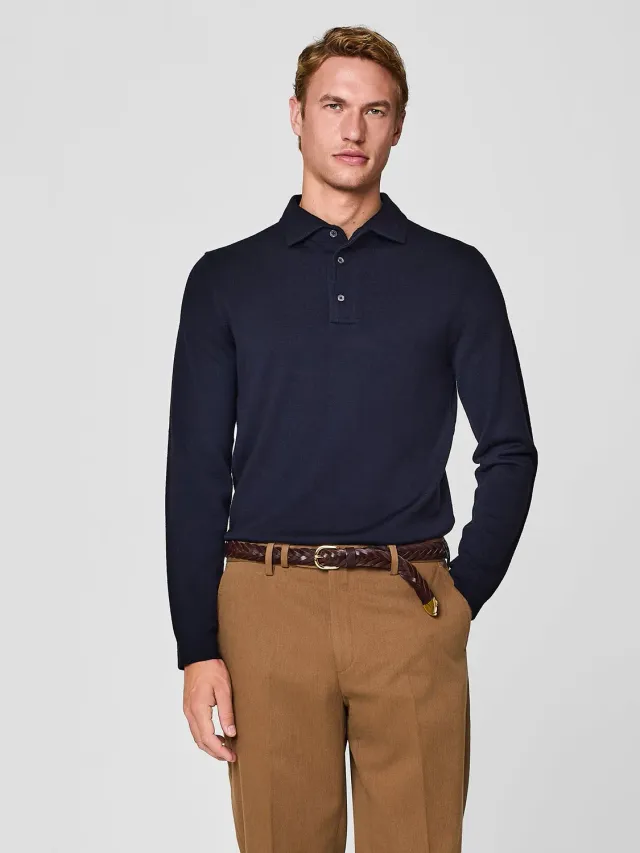 Paul Taylor Polo Lana Merino Ultrafine Blu Finezza 14