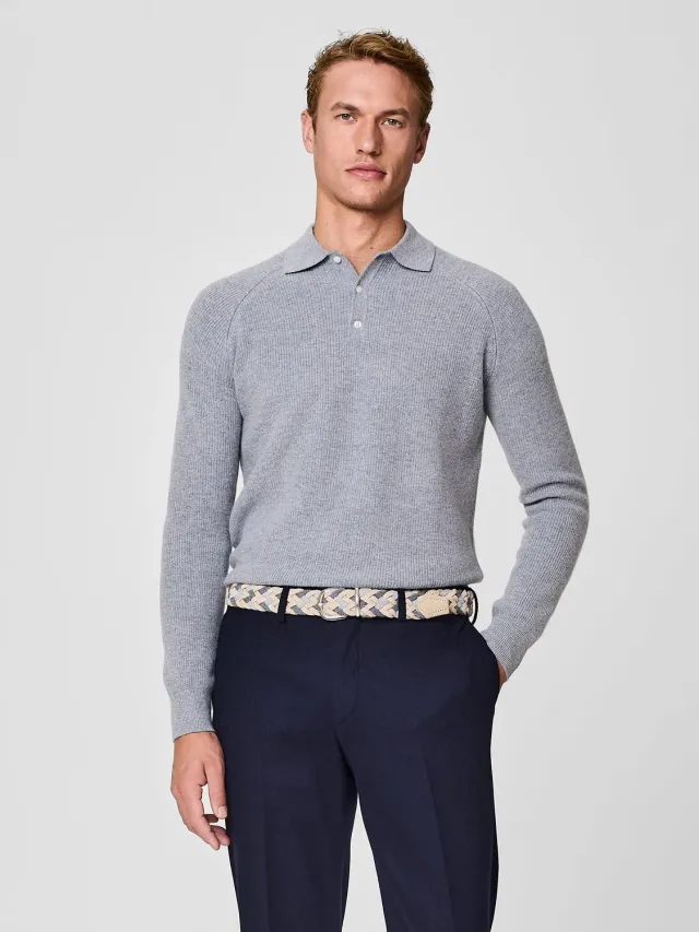 Paul Taylor Polo Lana Angora Grigio Medio Maglia F12