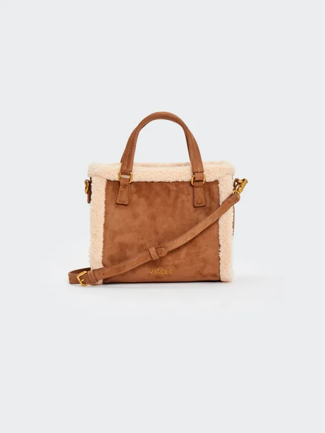 Vicolo Borsa Lumi Mini Tracolla Beige Marrone Unica