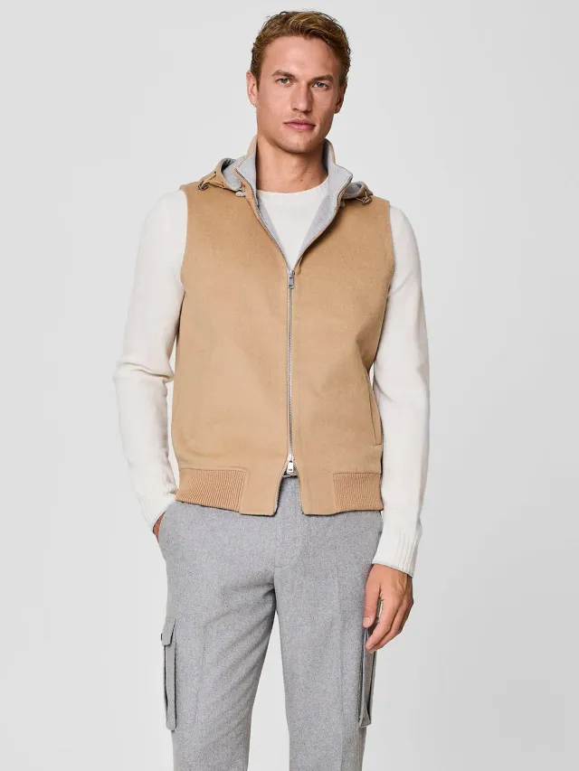 Paul Taylor smanicato cappuccio cammello uomo