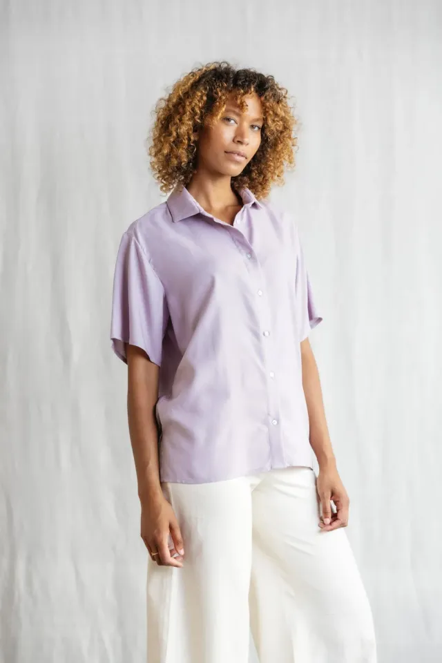 Jyoti Fair Works Ecovero Shirt Nehani camicia lilla modal